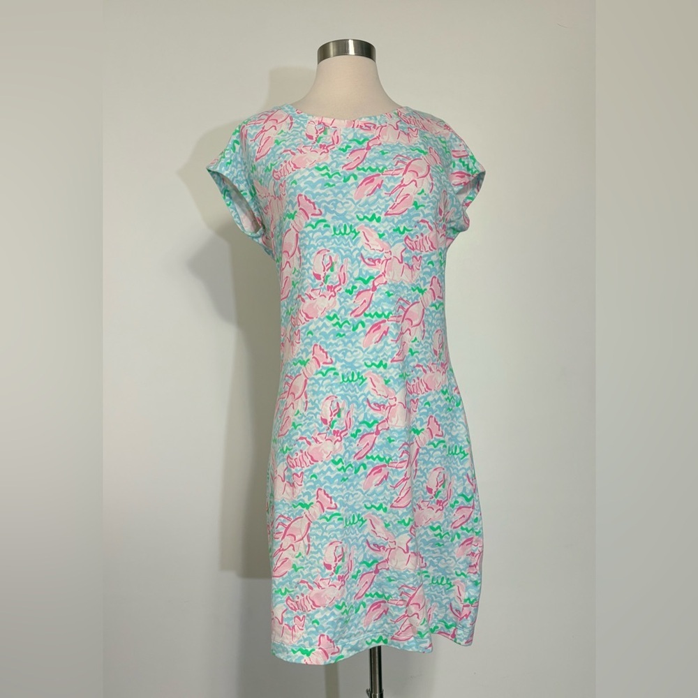 Lilly Pulitzer Pink &Aqua Mini Vintage Shift Dress